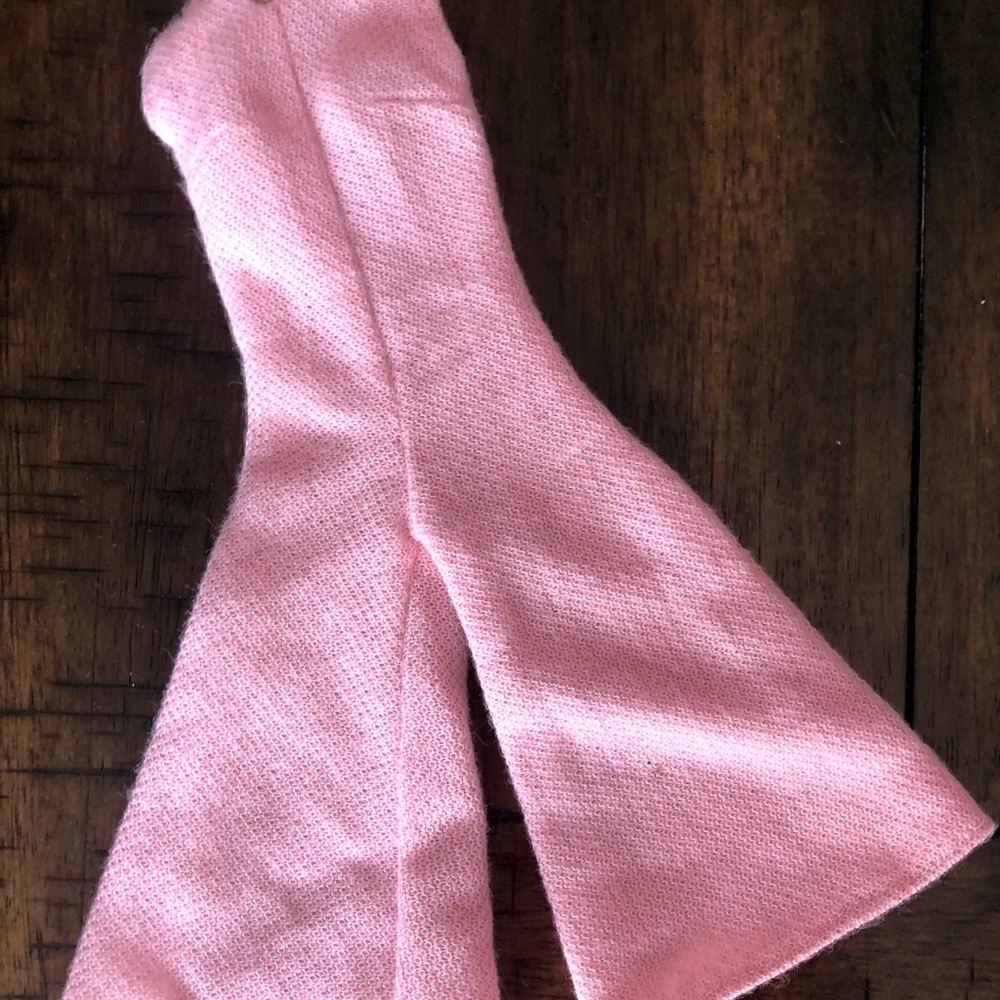 Vintage Barbie pink knit jumpsuit hand made with sequin neck details
